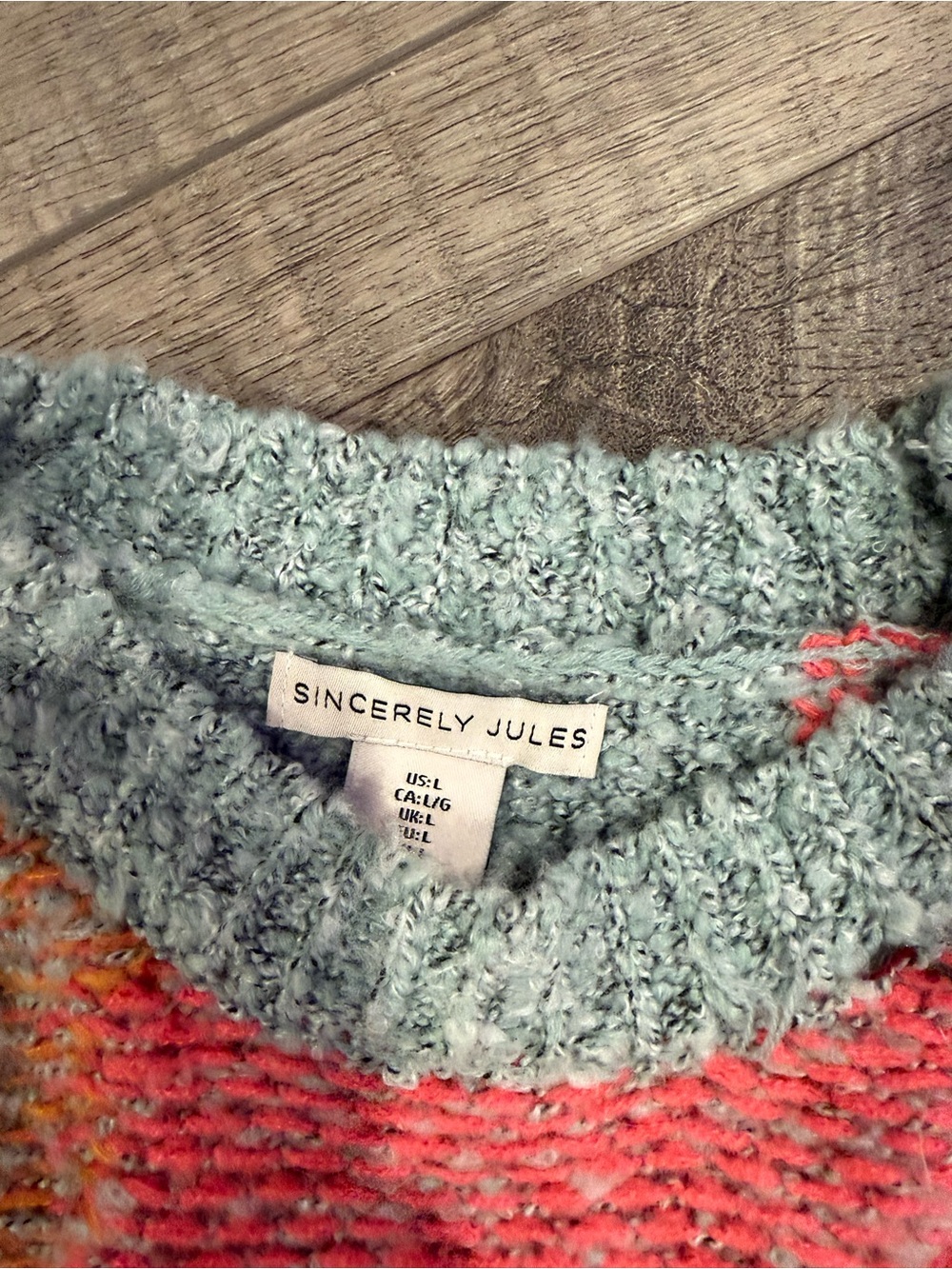 Sincerely Jules Multicolor Patchwork Crewneck Sweater - Picture 3 of 4